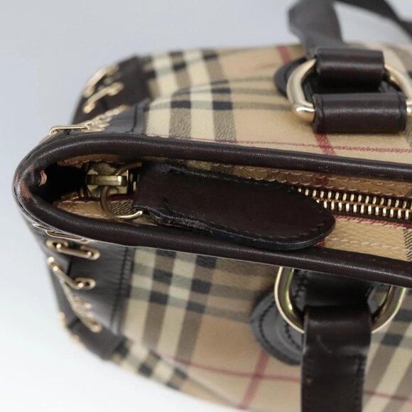 BURBERRY Nova Check Shoulder Bag PVC Beige Auth - Picture 13 of 16
